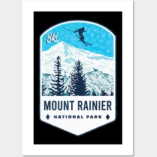 Ski Mount Rainier National Park - South Face Posters and Art